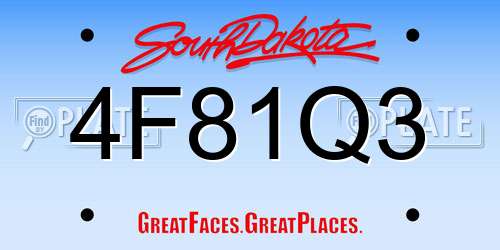 4F81Q3 South Dakota License Plate