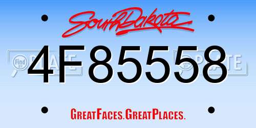 4F85558 South Dakota License Plate