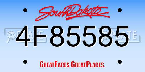 4F85585 South Dakota License Plate