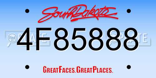 4F85888 South Dakota License Plate