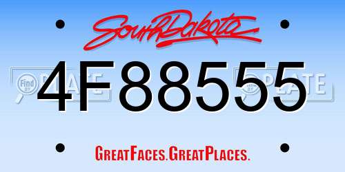 4F88555 South Dakota License Plate