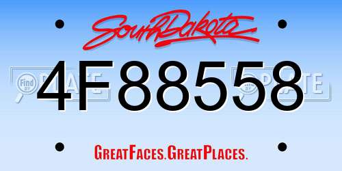 4F88558 South Dakota License Plate