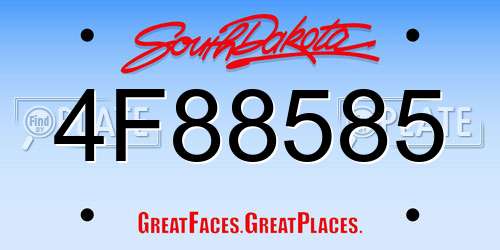 4F88585 South Dakota License Plate