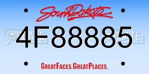 4F88885 South Dakota License Plate