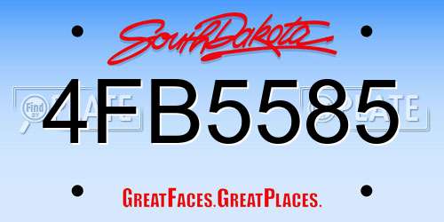 4FB5585 South Dakota License Plate