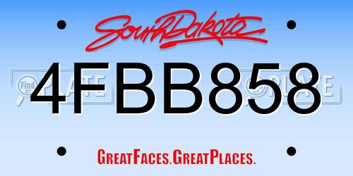 4FBB858 South Dakota License Plate