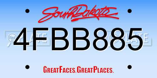 4FBB885 South Dakota License Plate