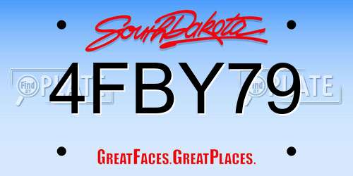4FBY79 South Dakota License Plate