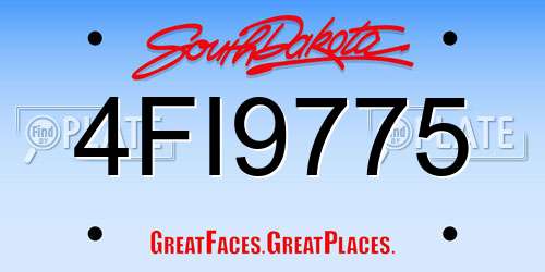 4FI9775 South Dakota License Plate