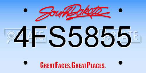 4FS5855 South Dakota License Plate