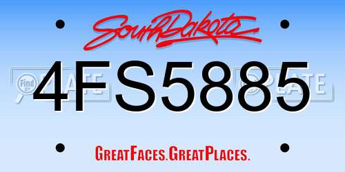 4FS5885 South Dakota License Plate