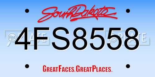 4FS8558 South Dakota License Plate