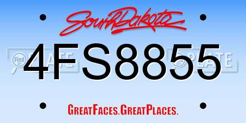 4FS8855 South Dakota License Plate