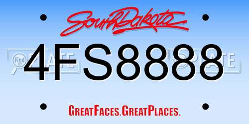 4FS8888 South Dakota License Plate