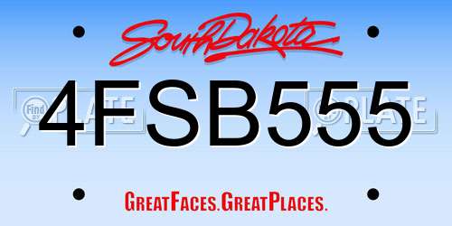 4FSB555 South Dakota License Plate