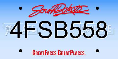 4FSB558 South Dakota License Plate