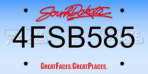 4FSB585 South Dakota License Plate