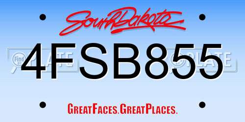 4FSB855 South Dakota License Plate