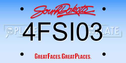 4FSI03 South Dakota License Plate