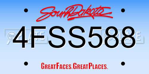 4FSS588 South Dakota License Plate