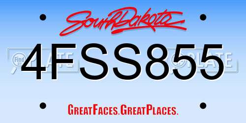 4FSS855 South Dakota License Plate