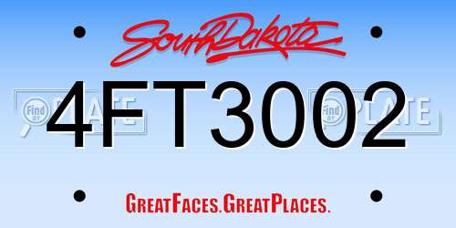 4FT3002 South Dakota License Plate