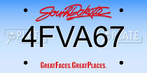 4FVA67 South Dakota License Plate