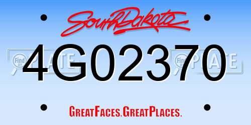 4G02370 South Dakota License Plate