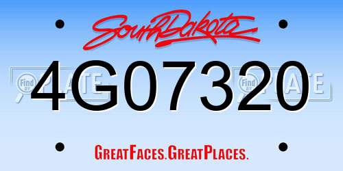 4G07320 South Dakota License Plate