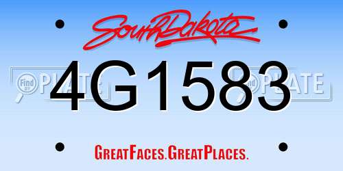 4G1583 South Dakota License Plate