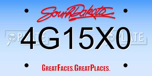 4G15X0 South Dakota License Plate
