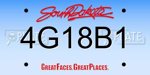 4G18B1 South Dakota License Plate