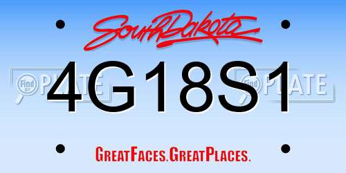 4G18S1 South Dakota License Plate