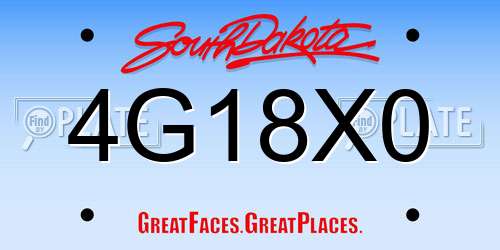 4G18X0 South Dakota License Plate