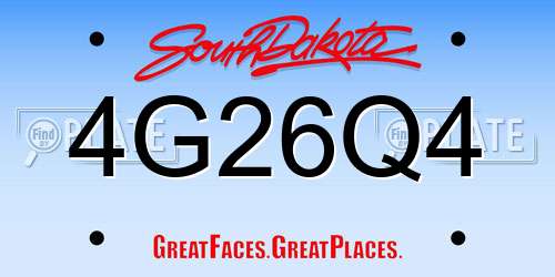 4G26Q4 South Dakota License Plate