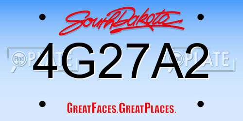 4G27A2 South Dakota License Plate