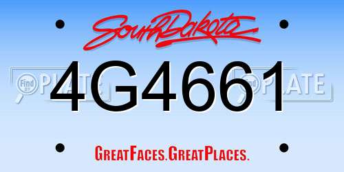 4G4661 South Dakota License Plate