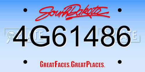 4G61486 South Dakota License Plate
