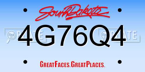 4G76Q4 South Dakota License Plate