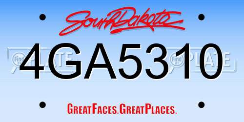 4GA5310 South Dakota License Plate