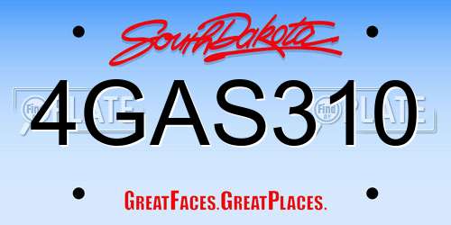 4GAS310 South Dakota License Plate