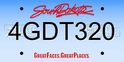 4GDT320 South Dakota License Plate