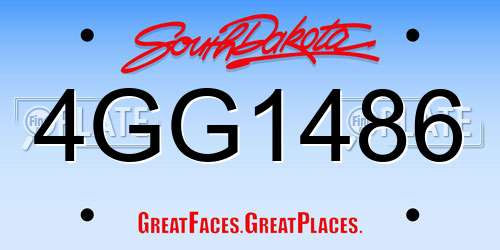 4GG1486 South Dakota License Plate