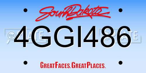 4GGI486 South Dakota License Plate