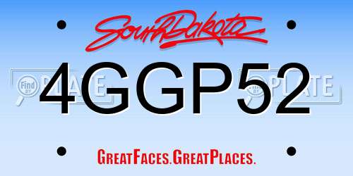 4GGP52 South Dakota License Plate