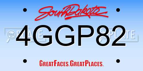 4GGP82 South Dakota License Plate