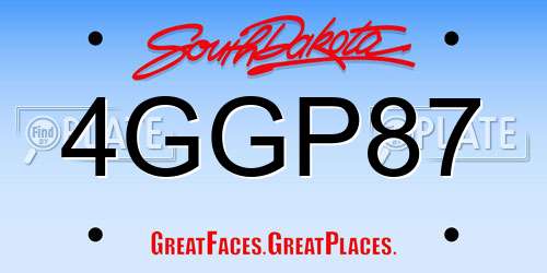 4GGP87 South Dakota License Plate