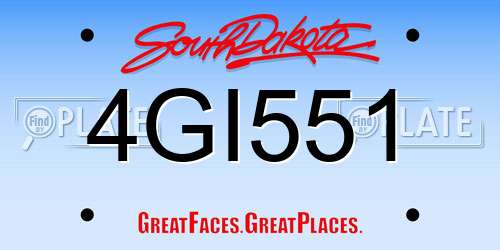 4GI551 South Dakota License Plate