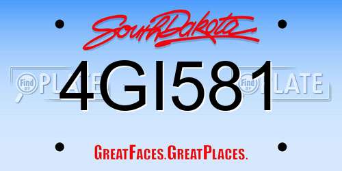 4GI581 South Dakota License Plate