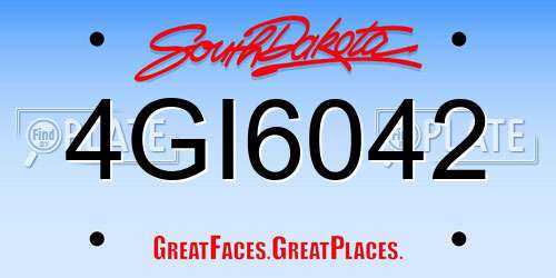 4GI6042 South Dakota License Plate